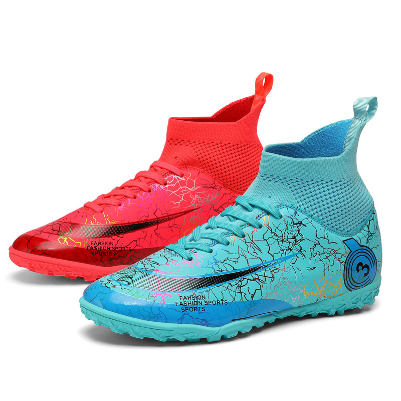 Scarpe da calcio alte transfrontaliere di grandi dimensioni 47 48AG unghie lunghe TF unghie rotte scarpe da ginnastica per piedi in pelle per allenamento in erba artificiale per adulti_voghion.com