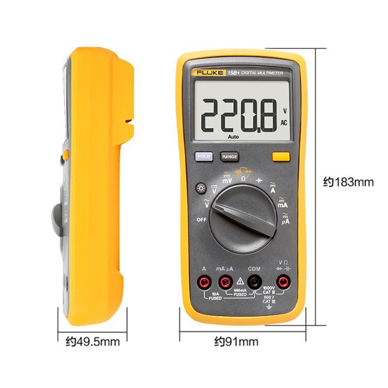 FLUKE福禄克数字万用表F15B+/F18B+/F106/F107/F101KIT智能多用表