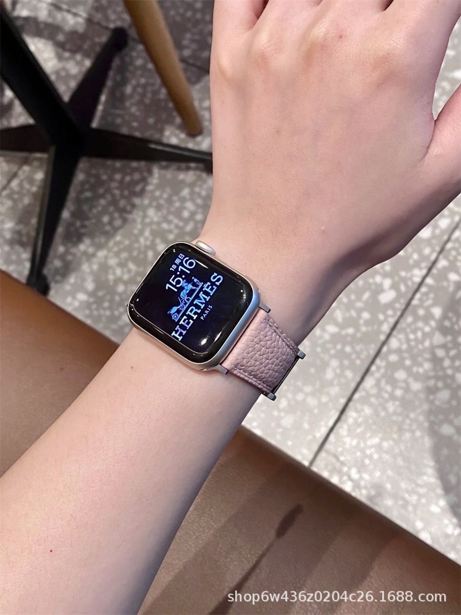 Cross-border Instagram compatible Apple Watch, Apple IWATC, litchi texture silicone leather strap S9 Comfort Ultra Specification drawing