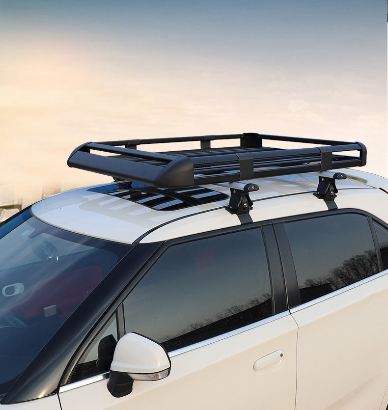 Car roof luggage rack crossbar non-perforated luggage frame roof load light top shelf aluminum alloy travel rack basket