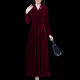 Dress can be worn at ordinary times dress noble foreign-style new autumn and winter gold velvet Xi mother-in-law wedding dress mother