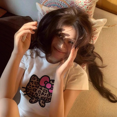 【210g 40番手コーマ綿92%+スパンデックス8% バックラップカラー】スリムフィット 右肩半袖Tシャツ レディース 夏 ホワイト