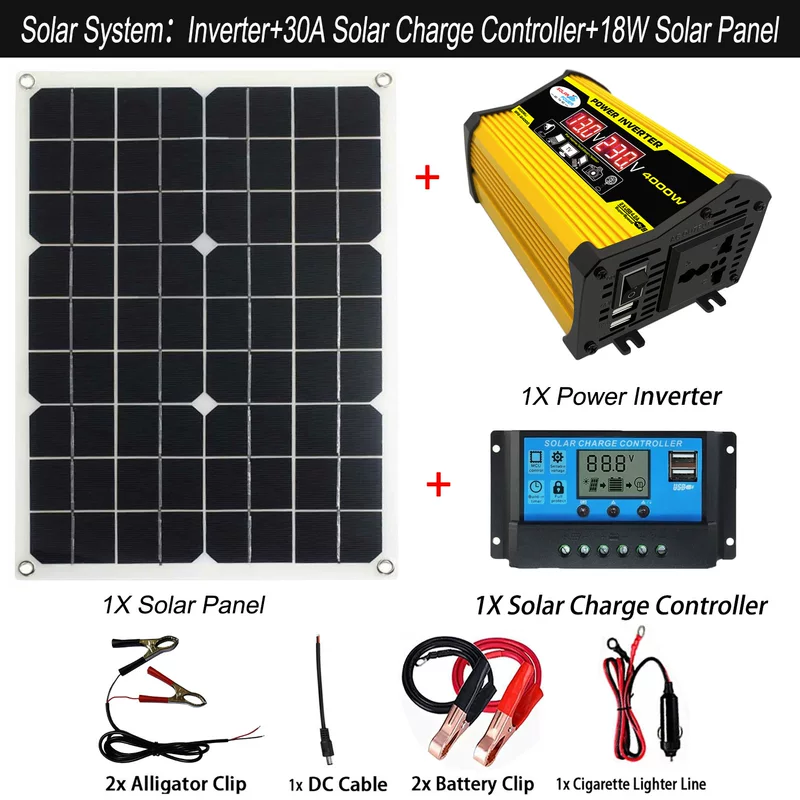Controller solar-powered, 300W, generating electricity, 12v, 220v, 110v, 18W