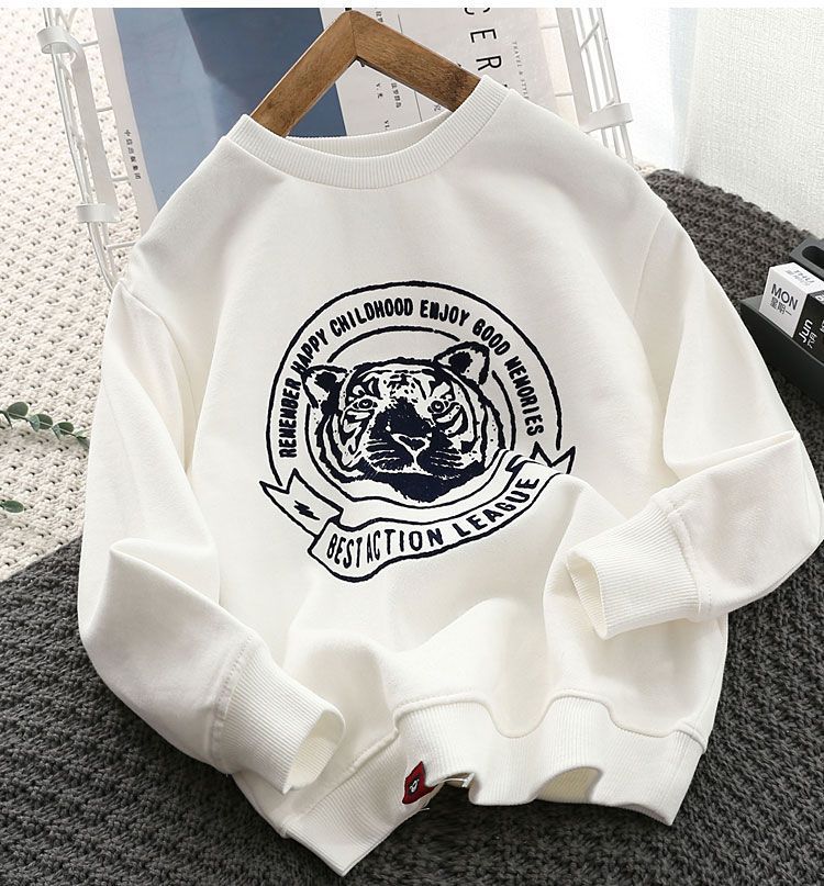 nuovo stile ragazzi casual versatile pullover che tocca la camicia sciolto top in stile straniero abbigliamento per bambini_voghion.com