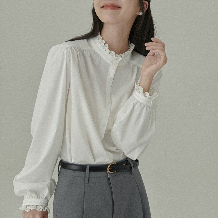 【Baroque Rose Shirt】Layering Genius! French Romantic Atmosphere Shirt for Women with a Retro Style