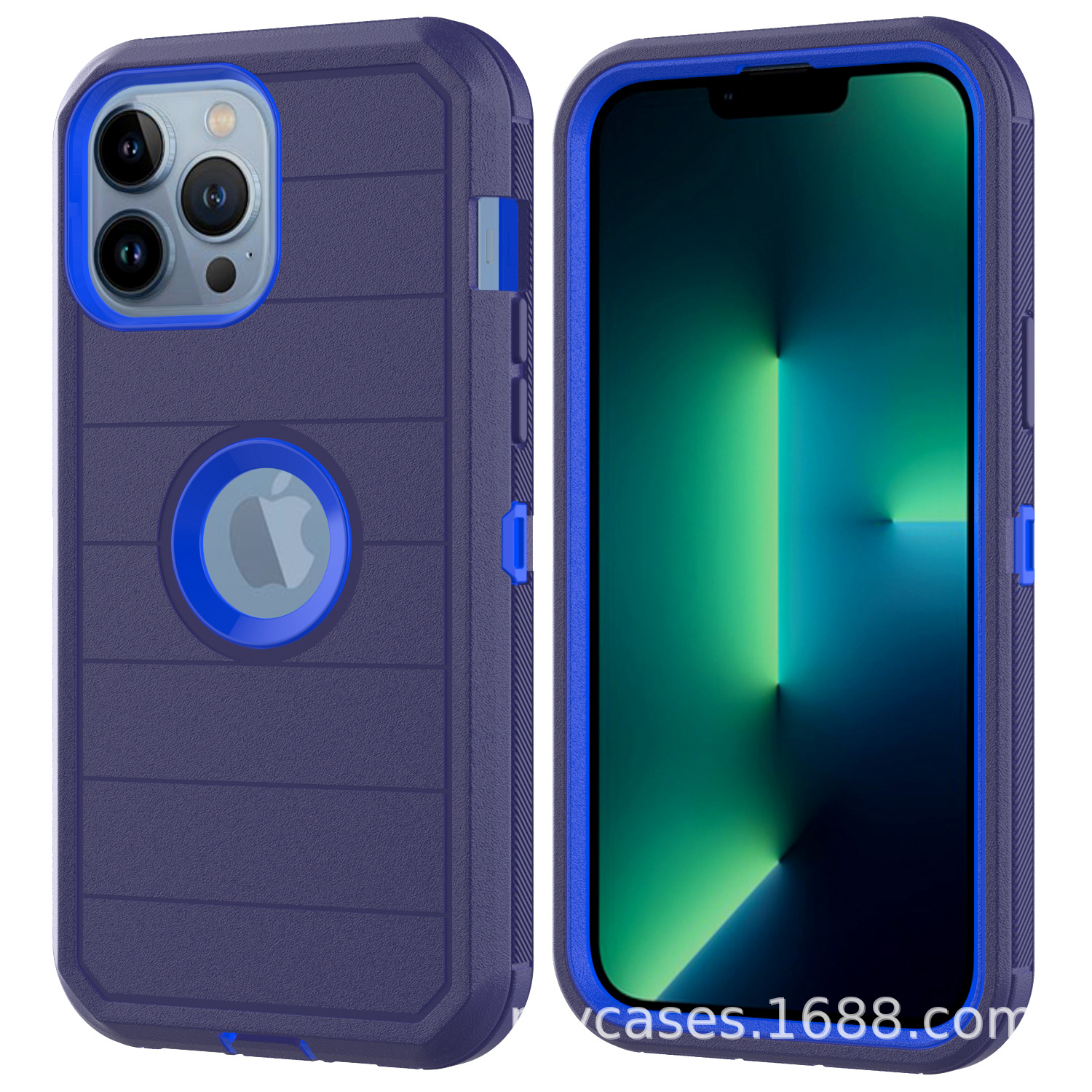 Aplicable a IPHONE 15 tres en uno Carcasa protectora de robot rayado tres en uno con clip trasero