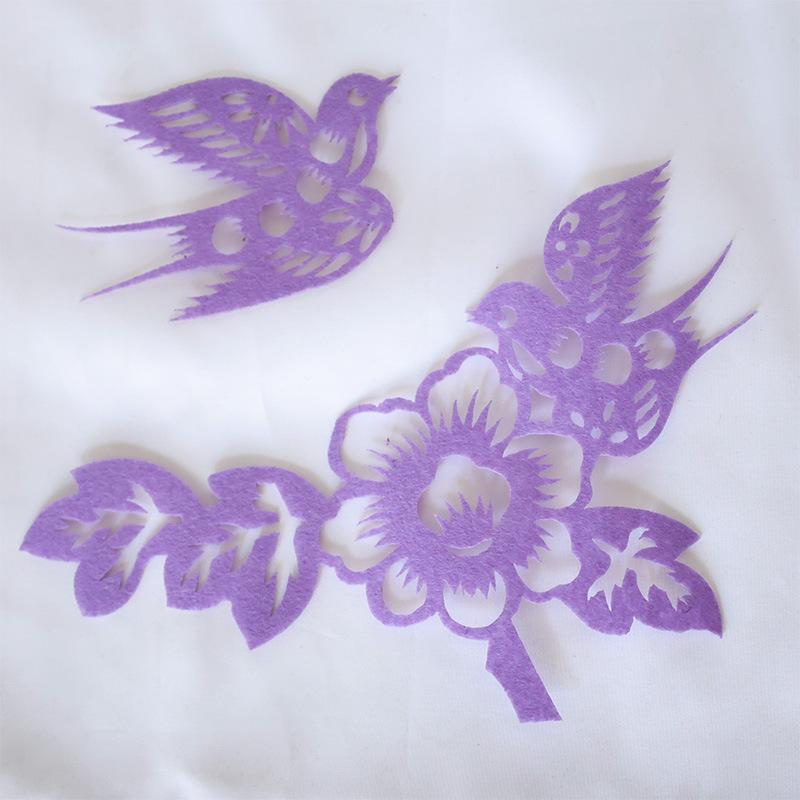 Patrimonio cultural intangible púrpura cortar papel tradicional toque de cabeza de gaza antiguo estilo chino pinzas de cabello nueve días Xuan mujer accesorios de modelado