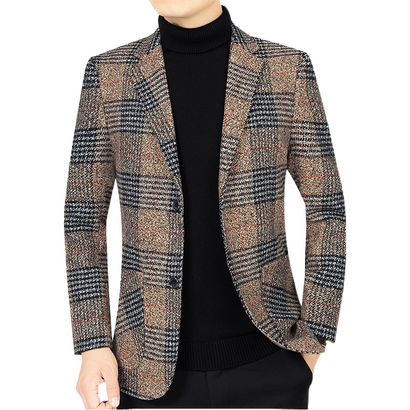 Chaqueta de traje de hombre de mediana edad 2024 primavera nueva chaqueta casual Papá usa una pieza sin planchar primavera y otoño traje de hombre
