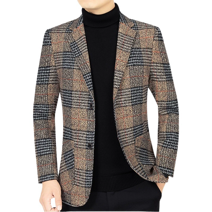 Мужской пиджак для мужчин среднего возраста, весна 2025, новая повседневная модель, одежда для папы, однотонный, не требующий глажки, весенне-осенний мужской костюм