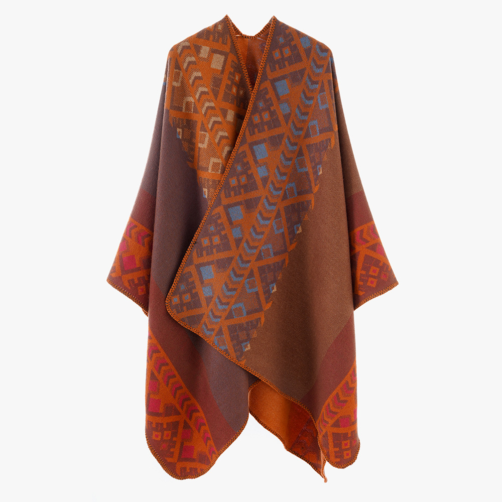 2025 nuevo estilo de estilo chino chal de mujer otoño invierno grueso abrigo Qinghai tibetano turismo foto chal exterior