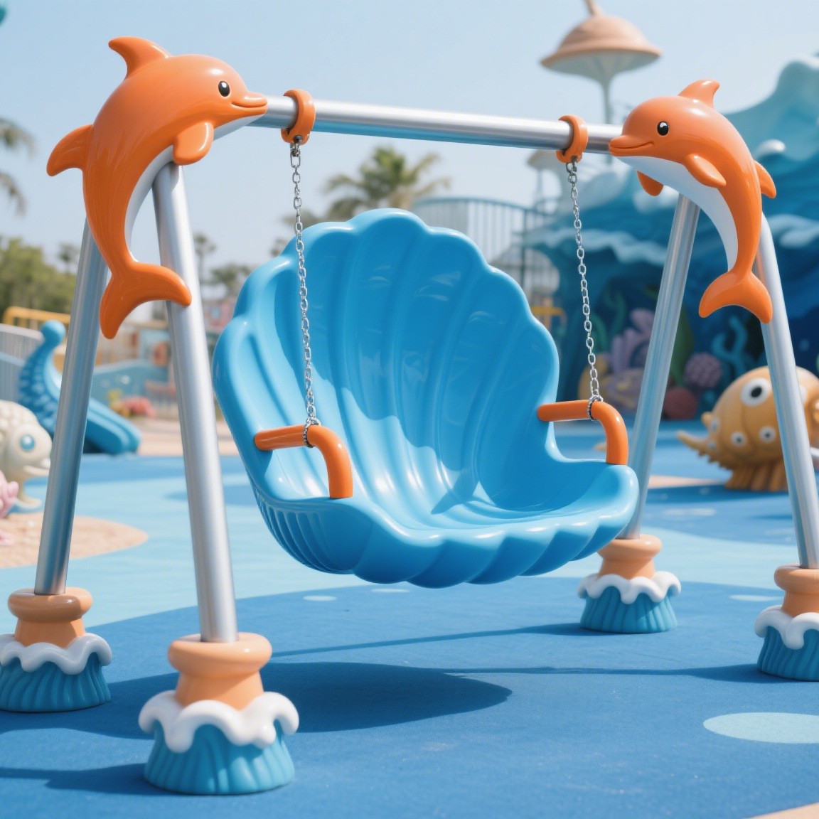 无缝成型耐候抗摔精准把控适配户外游乐量产高效品质秋千滚塑模具