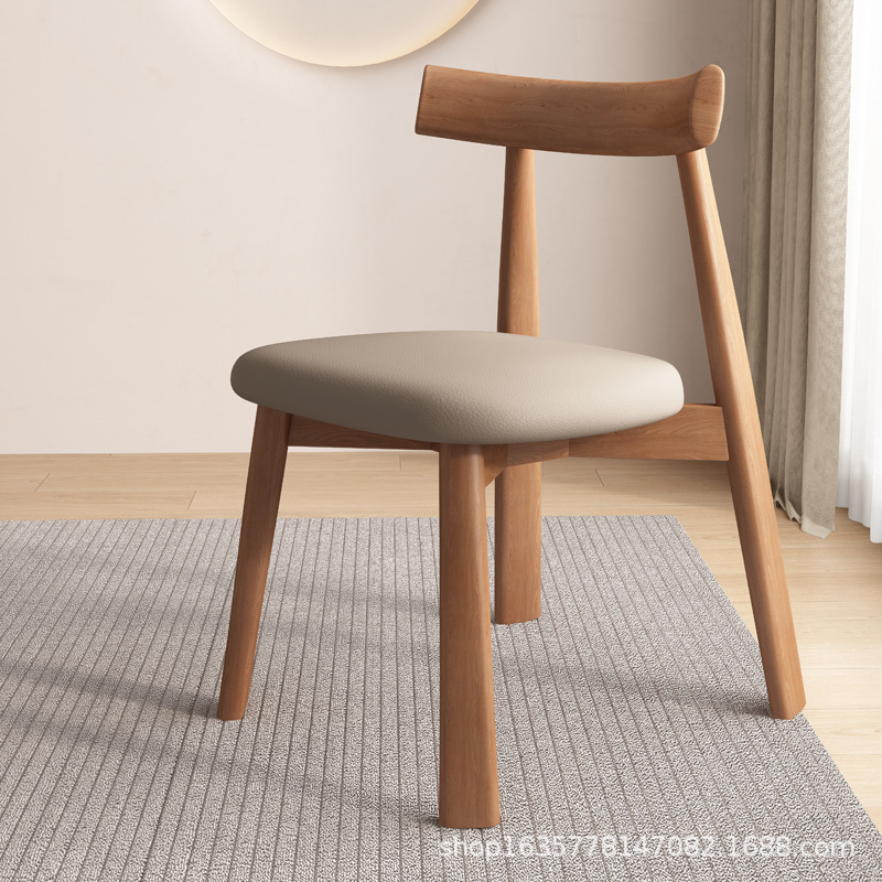 silla de comedor de madera maciza moderna simple, silla de respaldo de restaurante nórdico, estudio, mesa de comedor de hotel, taburetes, fábrica de origen