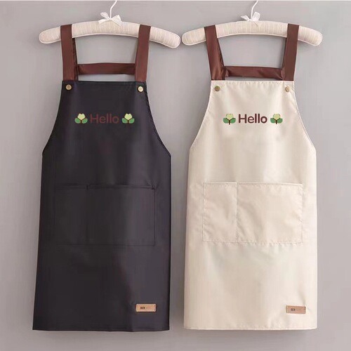 Apron waterproof and oil-proof with printed LOGO, waist apron for street stalls, kitchen anti-stain, nail salon, catering, unisex workwear, wholesale
