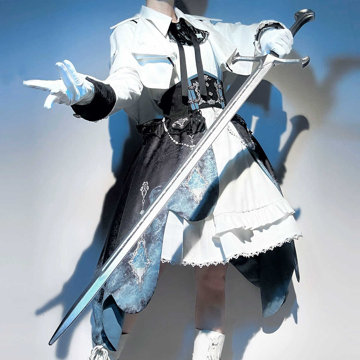 Оригинальный комплект Xiong Doujiang Indigo Lord: женское платье-пальто в стиле Лолита, юбка-полусолнце, милый комплект 7165