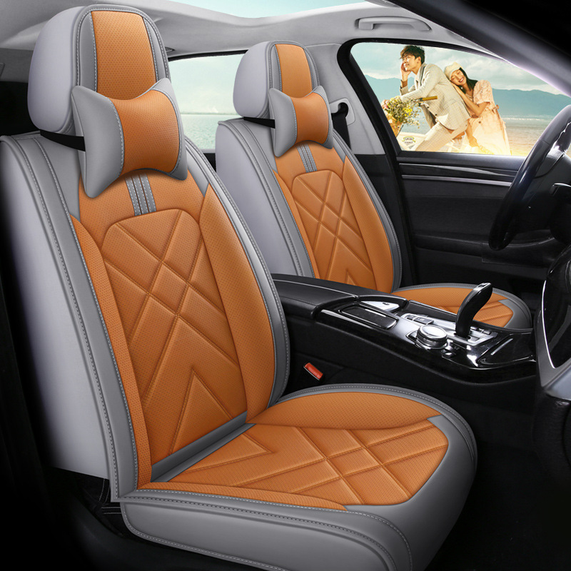 Foreign Trade Cross-border International Station Seat Cushion Pineapple Color Full Leather Universal Five-seat Car Seat