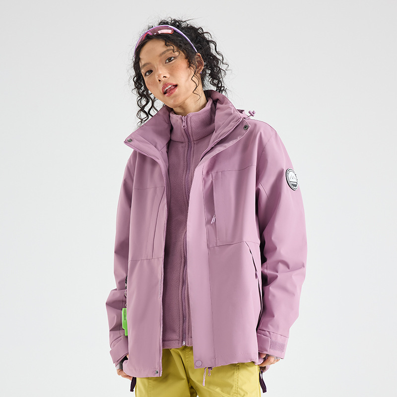 OOTD户外骆陀同款冲锋衣女登山服抓绒内胆防风防水三合一外套潮牌|undefined