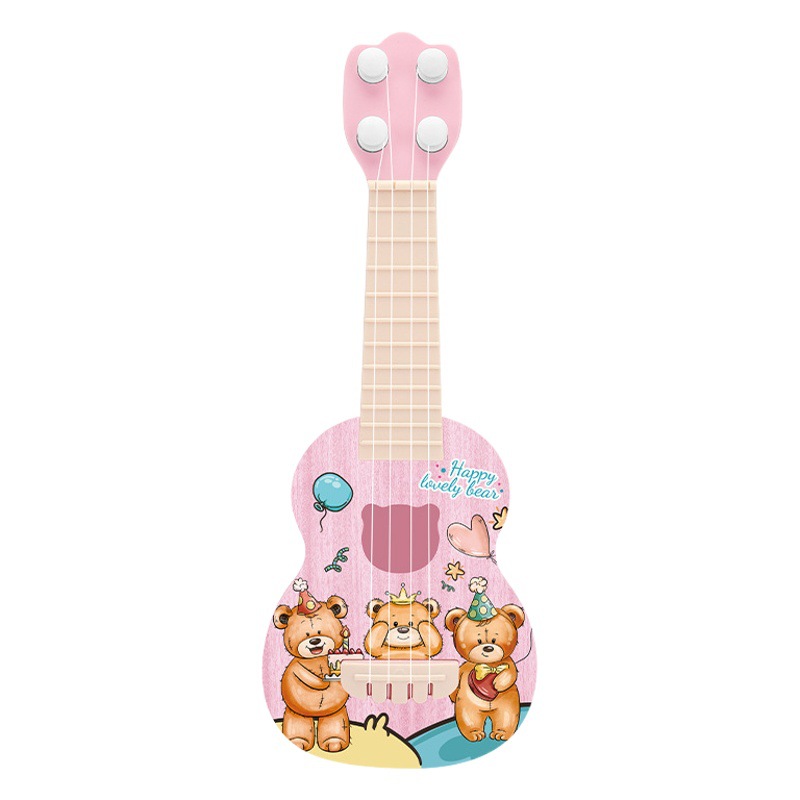 Los niños pueden jugar ukelele de dibujos animados dinosaurio guitarra de juguete instrumento musical transfronterizo educación temprana ilustración música juguete