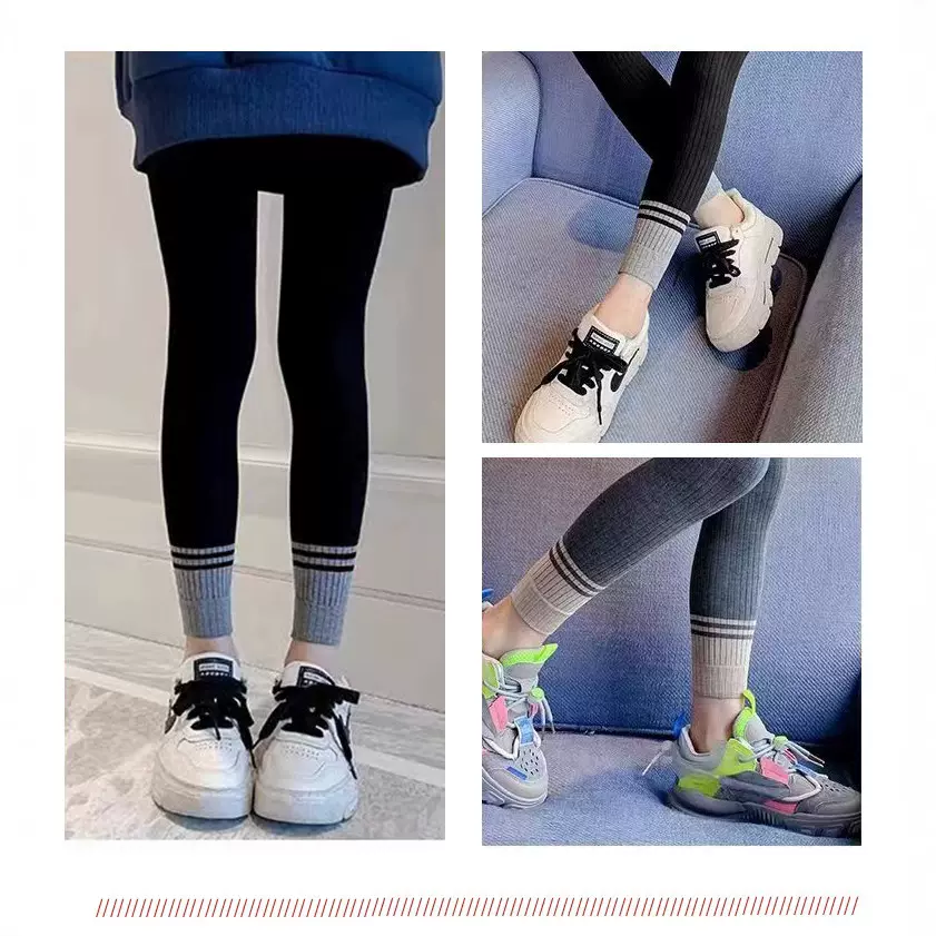 儿童 九分 棉质打底裤 时尚儿童保暖打底裤九分棉质儿童打底裤