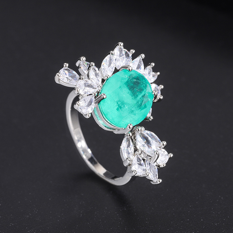 Luxurious Geometric Copper Plating Zircon Open Ring