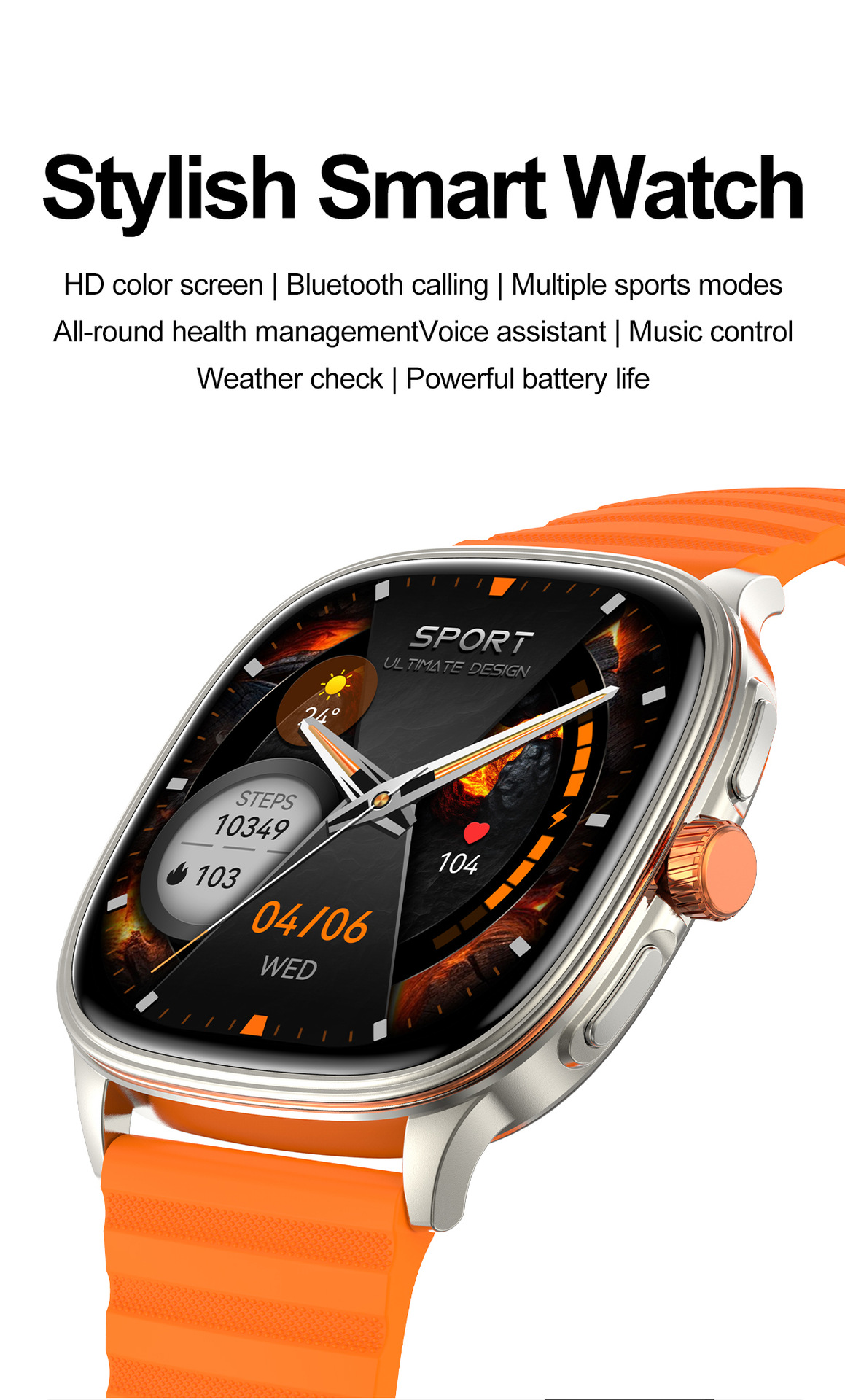 Smartwatch Mit Bluetooth Telefonie Sprachassistent Fitness Tracker_voghion.com