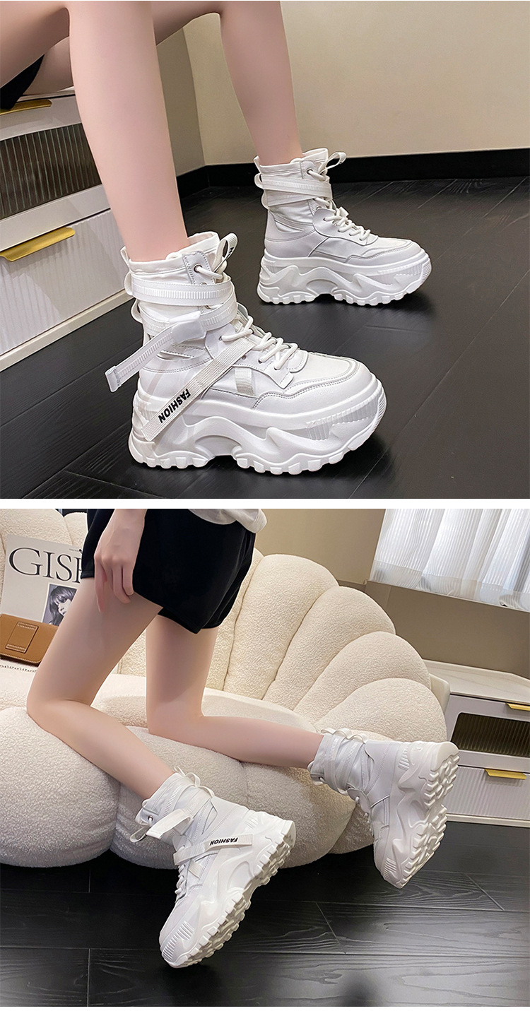 Women's Casual Dad Shoes Thick Bottom Platform Trainers For Girls_voghion.com