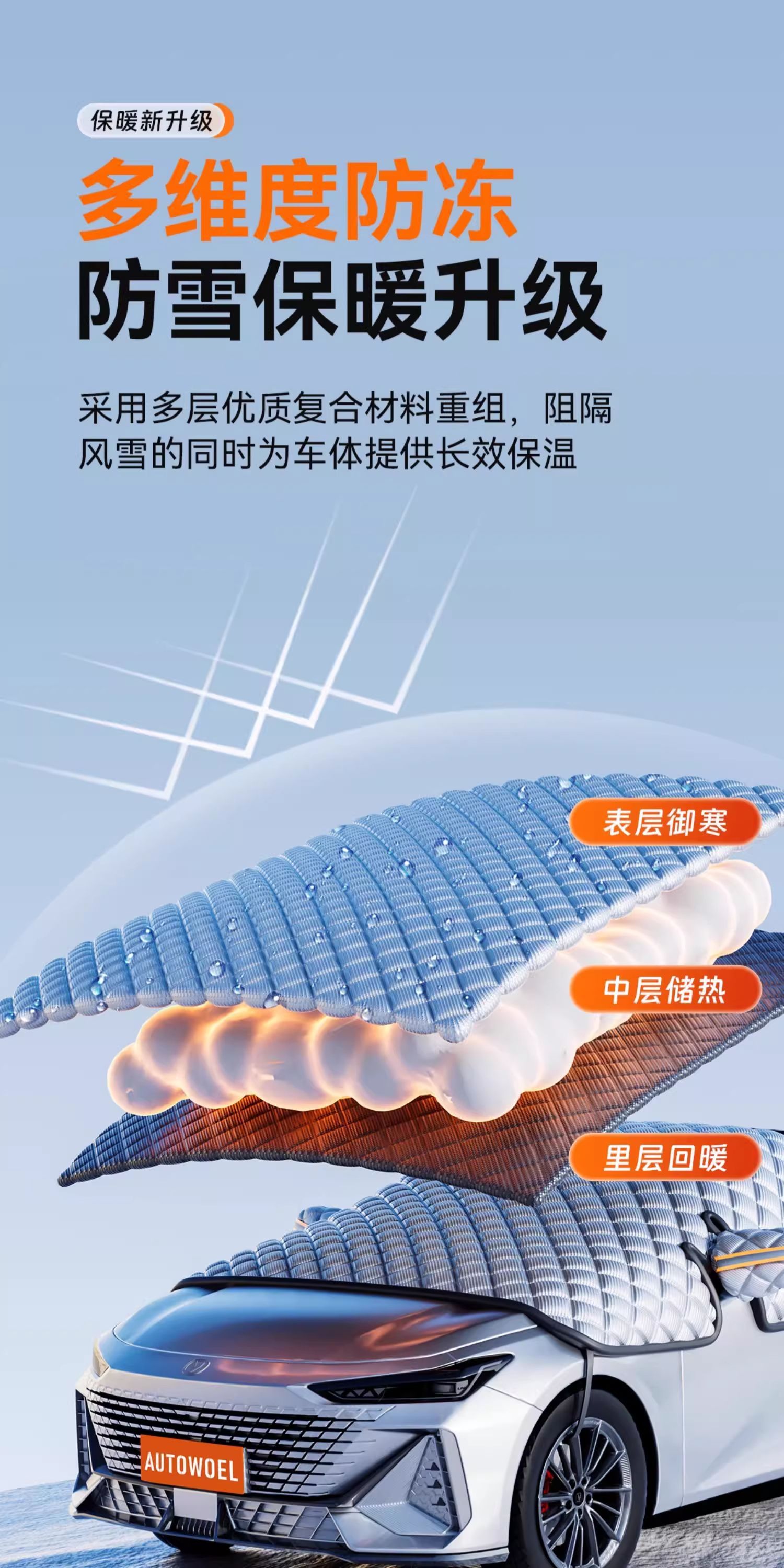 Car Snow Cover, Anti-Frost Cover, Front Windshield, Winter Thickened Snow Cover, Sunshade, Factory Direct Supply Wholesale