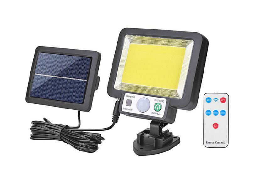 Luz de jardín con energía solar, luz de pared impermeable con sensor de movimiento para exteriores, iluminación para garaje, sensor inteligente, súper brillante.