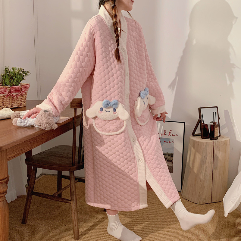 Maternity nightdress autumn and winter air cotton confinement dress spring and autumn postpartum nursing nightdress maternity Maternity maternity dress nursing dress