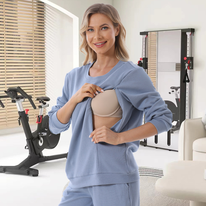 欧米の秋冬の妊婦の長袖の哺乳の服の上着の外はゆったりしています。|undefined