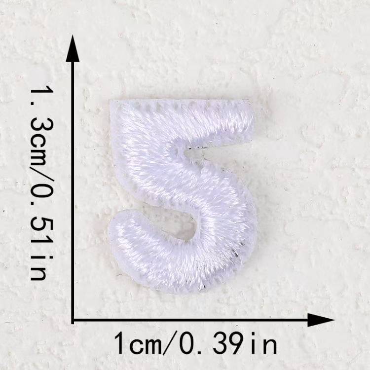 跨境电脑刺绣布贴黑白小数字字母服装辅料补丁贴DIY装饰贴刺绣贴|undefined