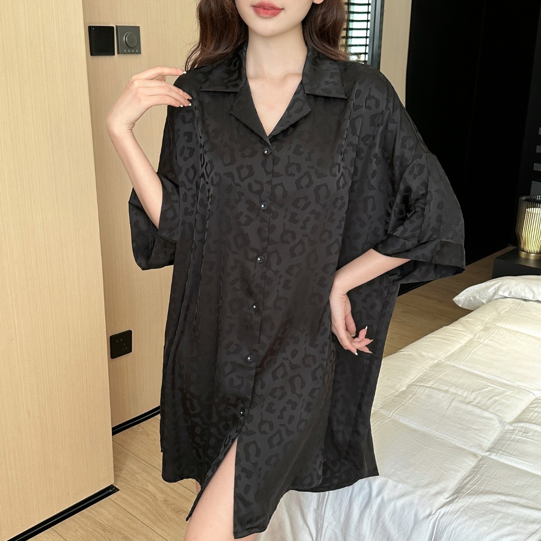 자카드 레오파드 - 블랙