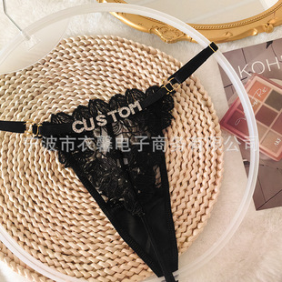 Cross-border European and American women's thong foreign trade Amazon lace hollow underwear with low waist sexy T pants DIY