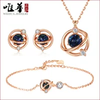 Костюм Tmall Jingdong Glass Dream Planet, женское элегантное модное ожерелье-браслет, серьги