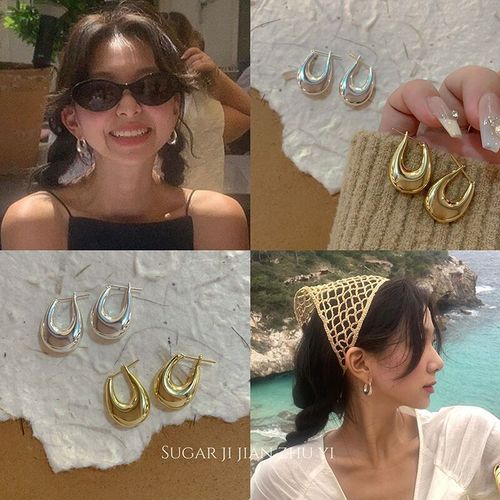 European and American niche design earrings cold style geometric water drop earrings earrings Hong Kong style retro earrings earrings