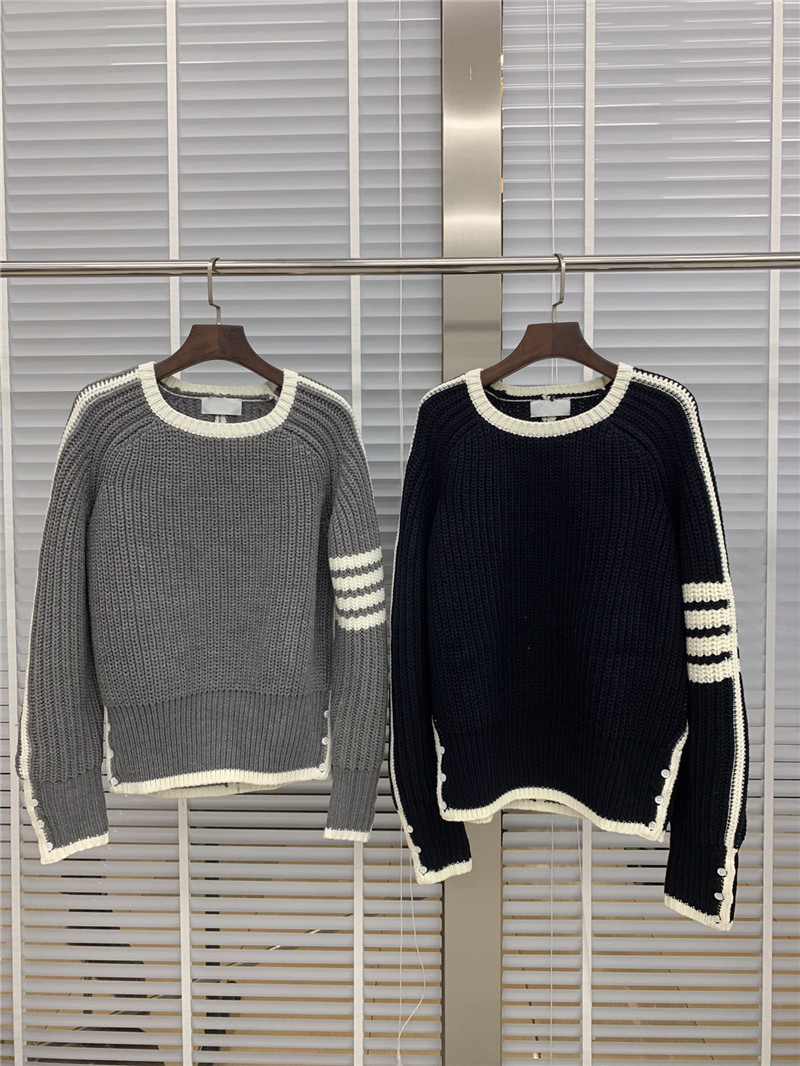 羊毛纱女2020年秋冬新款时尚气质四斜杠刺绣拼接圆领长袖针织衫女|ms