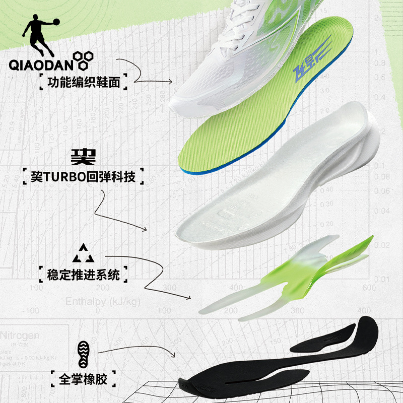 Feiying 4.0丨Jordan Racing Training Running Shoes Men's Sports Shoes Summer Breathable Shock Absorbing Large Size Running Shoes Official