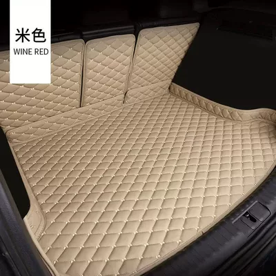 Trunk Mat: Mat Full Surround - high-sided-hangzhou-embroidery-beige-back-cushion-lexus-es-imported