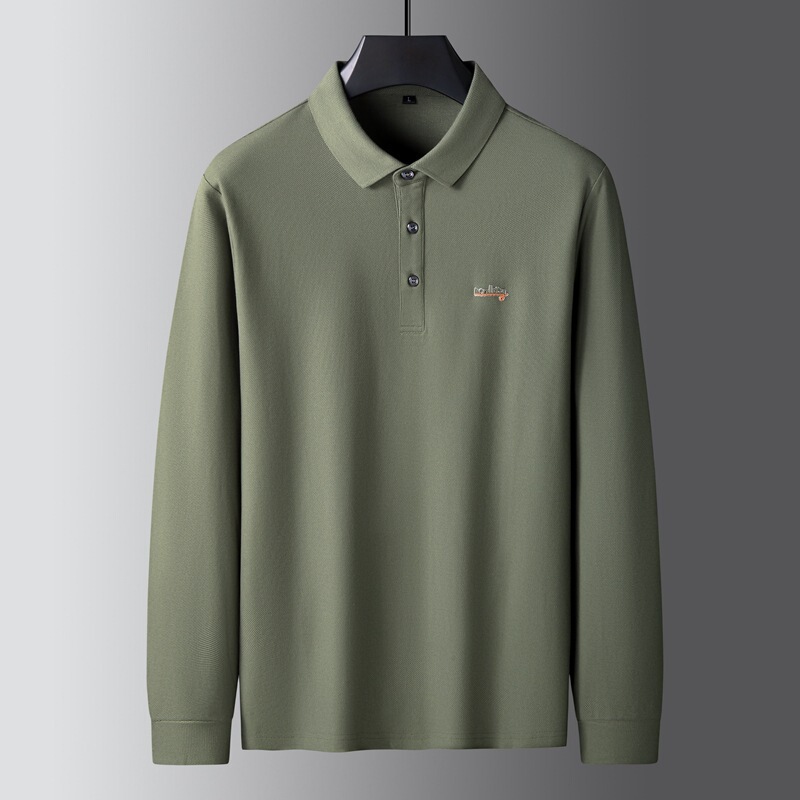 Fat Brother Autumn New Men's Plus Large Size Business Casual Lapel Cotton Long Sleeve T-Shirt Men's POLO Shirt Fat Brother Autumn New Men's Plus Large Size Business Casual Lapel Cotton Long Sleeve T-Shirt Men's POLO Shirt