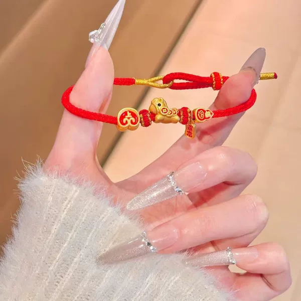 2026 New Model Chinese-Style National Trend Red String Bracelet for Good Fortune in the Year of Birth, Autumn and Winter High-End Feel, Popular on Xiaohongshu