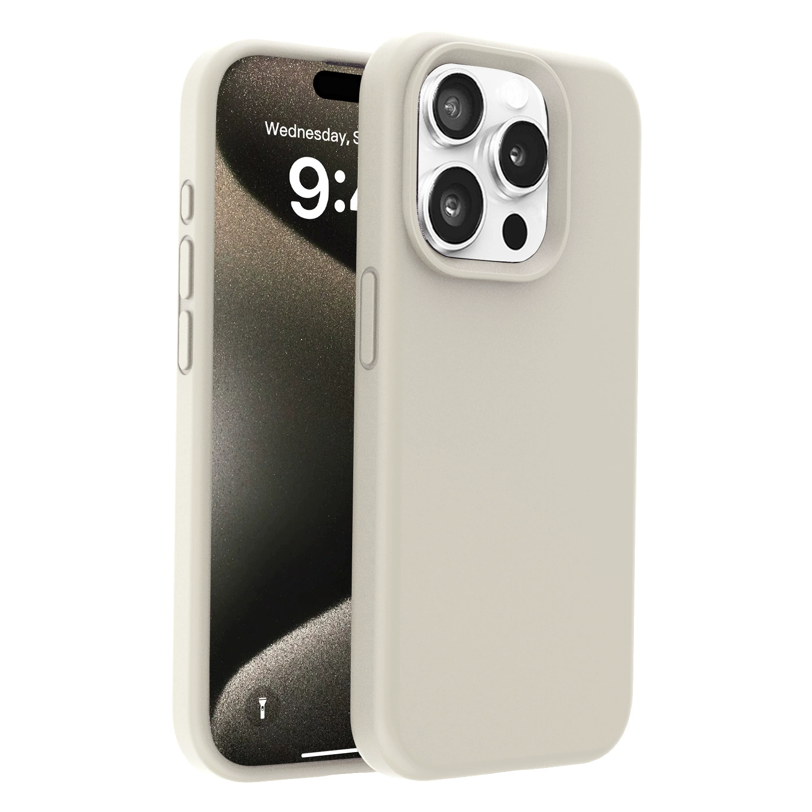 Silicone phone case (Apple) iPhone 14 series, liquid silicone + PC + microfiber, slim fit
