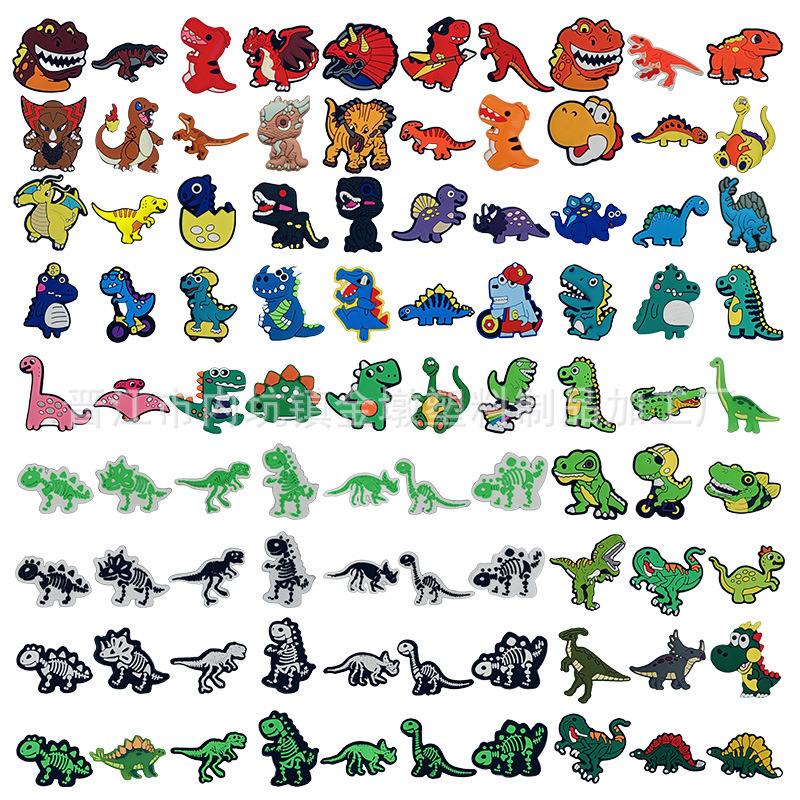 Dinosaur Series Glow-In-The-Dark Clog Shoe Charms Pvc Soft Rubber Shoe Decoration Accessories Direct Wholesale from the Source Dinosaur Series Glow-In-The-Dark Clog Shoe Charms Pvc Soft Rubber Shoe Decoration Accessories Direct Wholesale from the Source