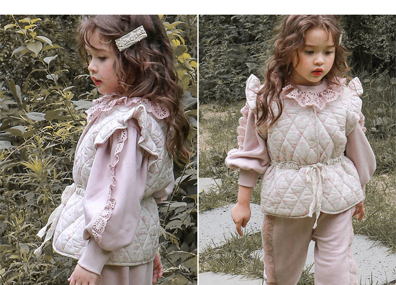 Abbigliamento per bambini Felpa con cappuccio a maniche lunghe pullover allentato in pizzo per bambina_voghion.com