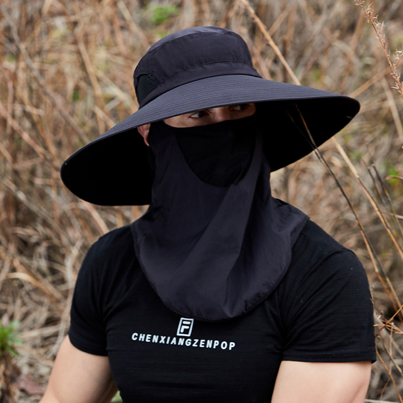 Sombrero de los hombres de ala grande sombrero de pescador sombrero de protección solar de verano extra grande ala sombrero de sol cortina al aire libre sombrero de pesca