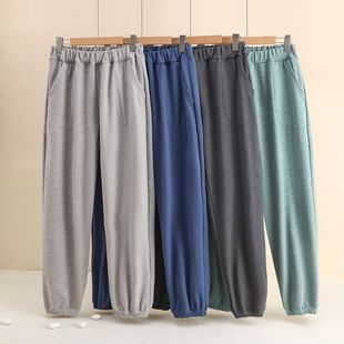 2023 Autumn and Winter German Velvet Warm Casual Home Pants Men's Home Breathable Elastic Pajama Pants Can Wear Outer Leggings