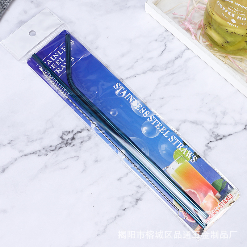 Portable 304 Stainless Steel Straw Set