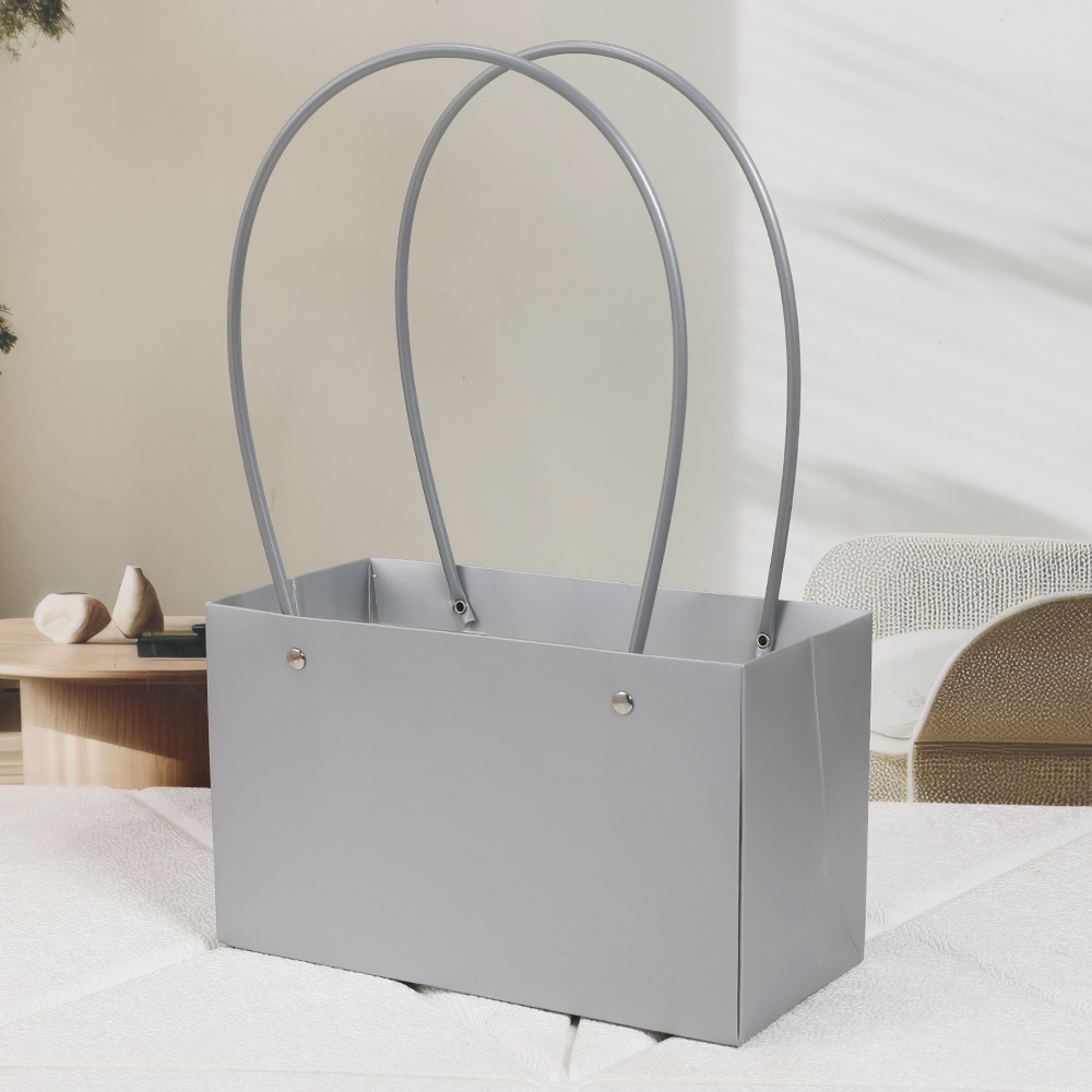 Día de la Madre Macaron Bolsa de arreglos florales portátil Embalaje de flores al por mayor Bolsa de embalaje de ramo impermeable Caja de flores florales Canasta