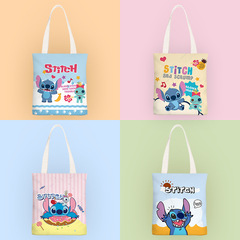 スティッチ ショッピングバッグ 漫画風 アニメ風 キャンバスバッグ レディース ショルダーバッグ 学生 通学バッグ キャンバスバッグ レディースバッグ