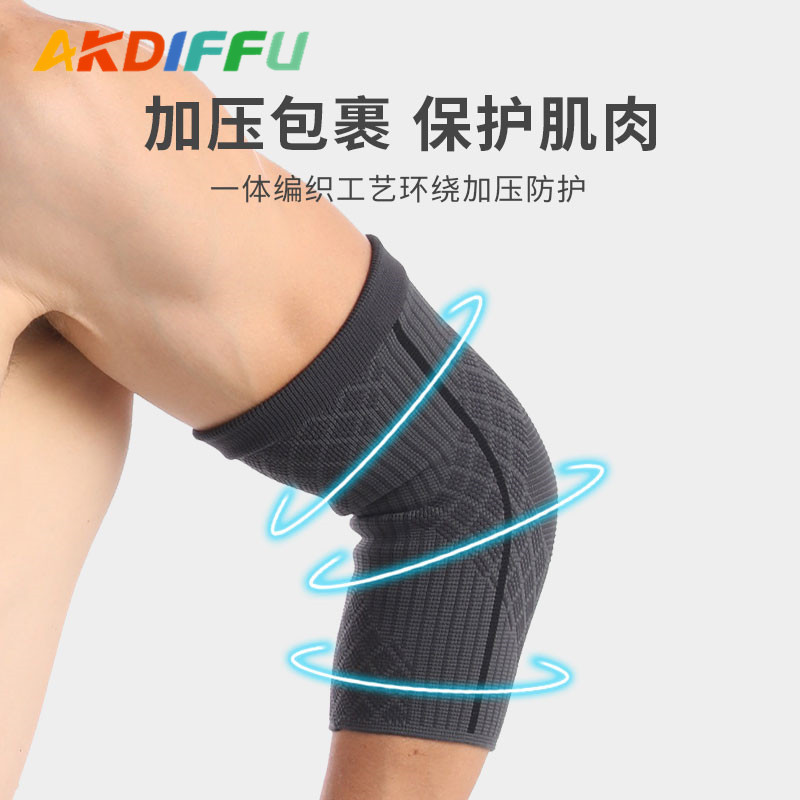 Almohadilla de codo deportiva para hombres y mujeres almohadilla de codo de compresión de punto baloncesto fitness antideslizante transpirable que absorbe el codo cierre automático del borde