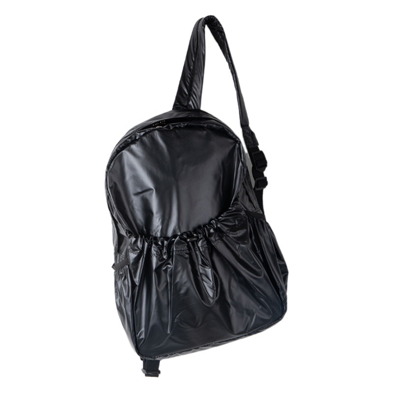 2023 nueva plata textura cordón mochila de gran capacidad casual mochila mujer nicho diseño perezoso estilo mochila