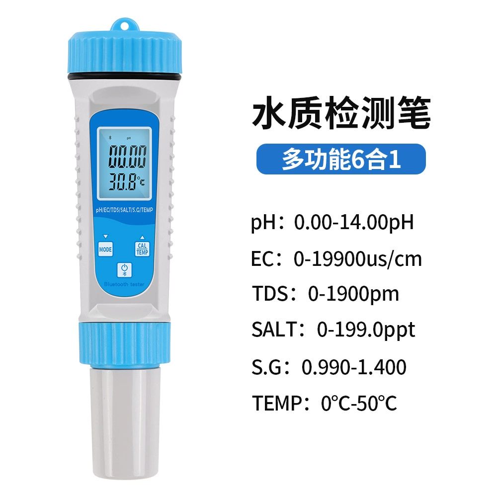 Многофункциональная ручка для проверки качества воды 6-в-1 PH TDS-метр солености плавательный бассейн аквакультура гидропонная ручка для тестирования